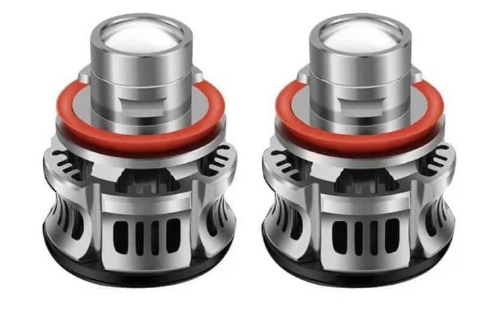 Set 2 becuri V6 auto LED H11 de 100W 6000k lumina alb rece si flux luminos